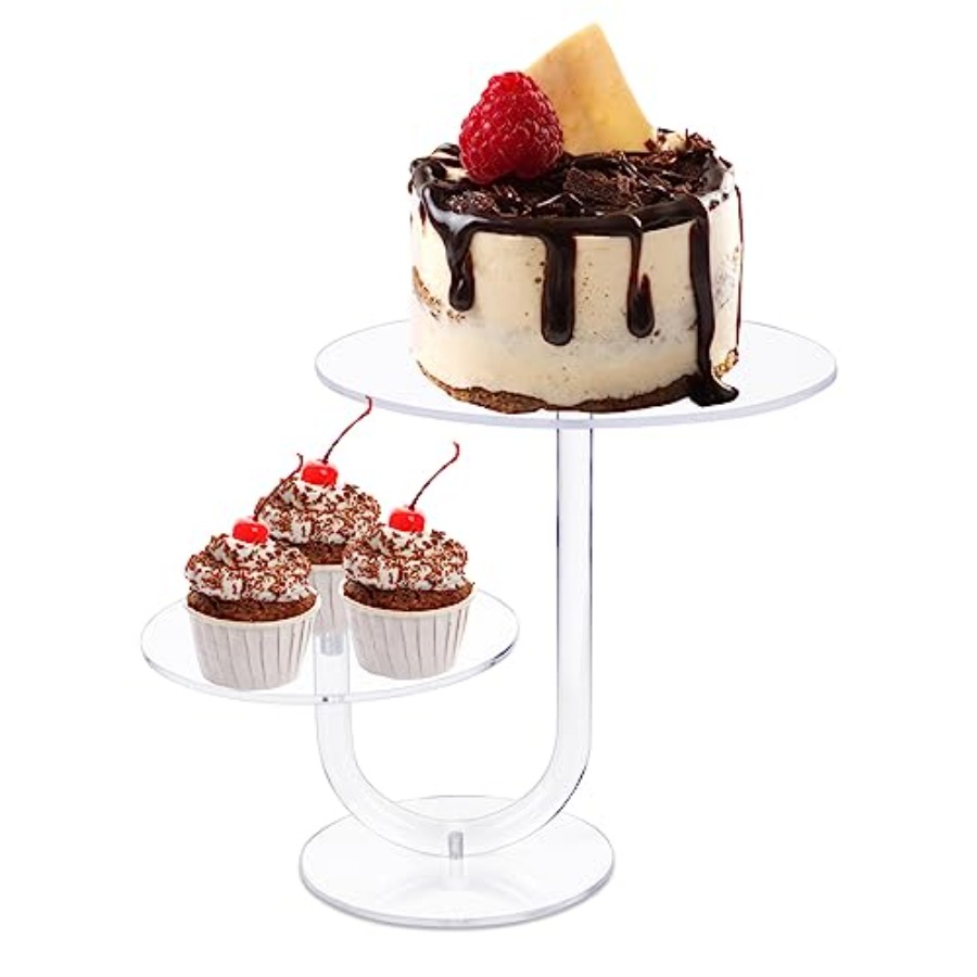 Cupcake Stand Tier - Suporte de Bolo Transparente de 2