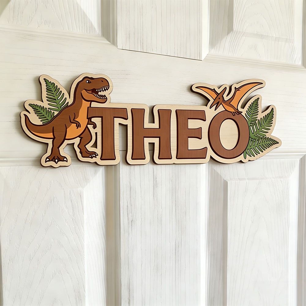 Eve Party - Placa de Nome Personalizada de Dinossauro