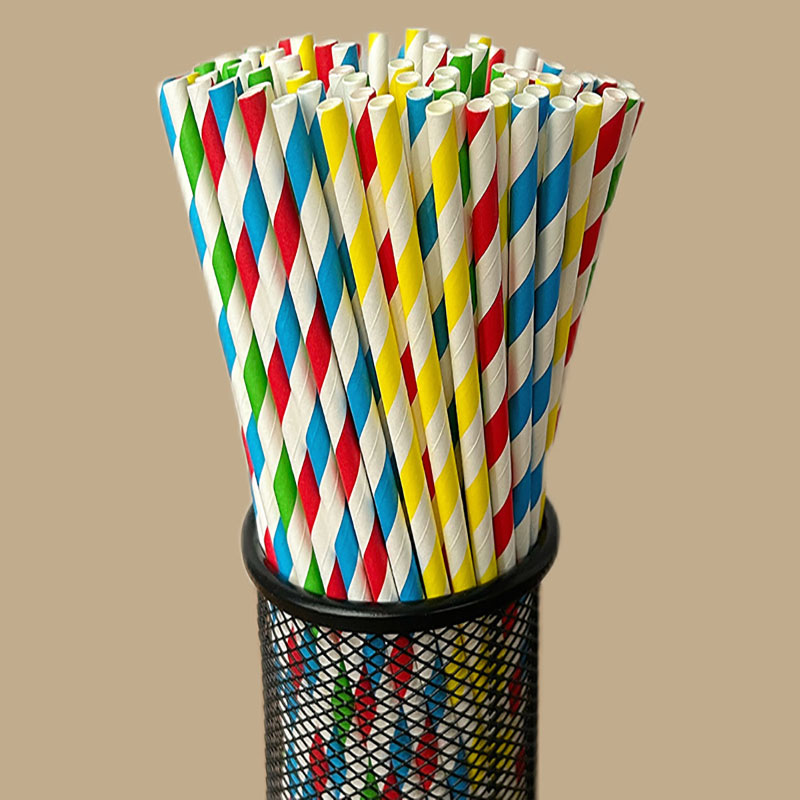 100 canudos de papel listrados - Paper Straw Color avaliação e preço