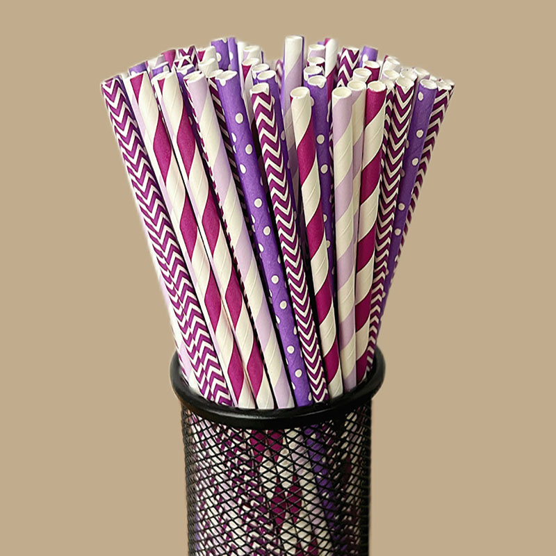 100 canudos de papel listrados - Paper Straw Color avaliação e preço