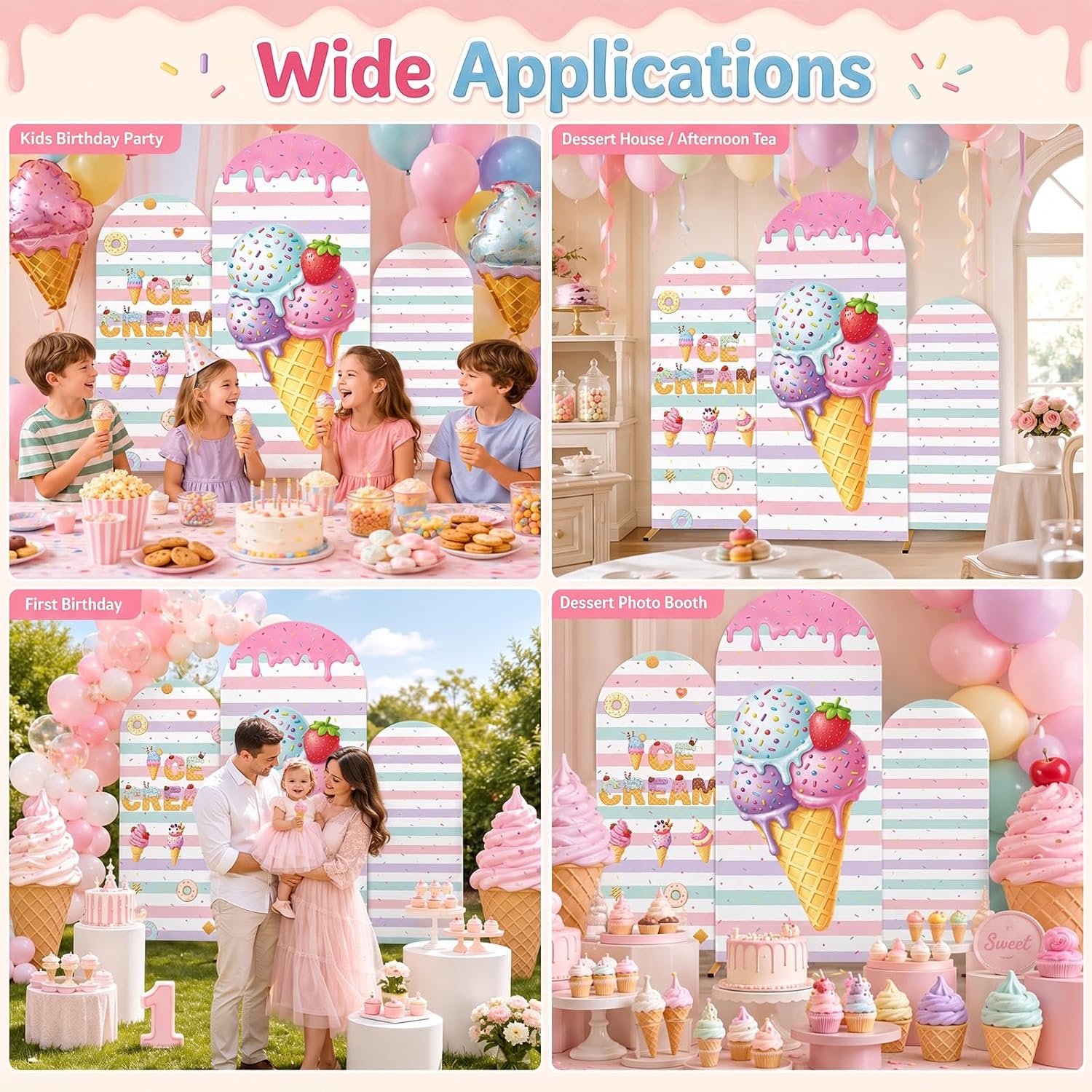 Capa de Fundo Personalizada pa - Dessert Table Backdrop avaliação e preço