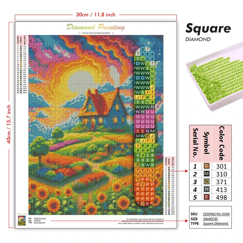 Pintura de diamantes, campo de - Paper Straw Color avaliação e preço